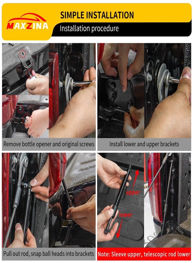 Maxzina Tailgate Assist Compatible with 2015-2025 Ford F150 Truck Tailgate Slow-Drop Accessories Tail Gate Shock Damper for 2024 F-150 Accessories (1PC) - Image 5